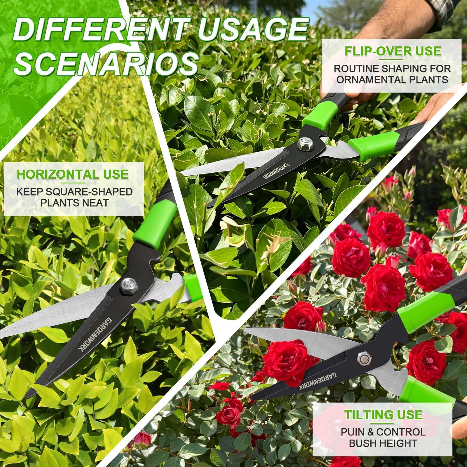 GARDENWORK comparación de tamaño con mano para ver escala y manejo
