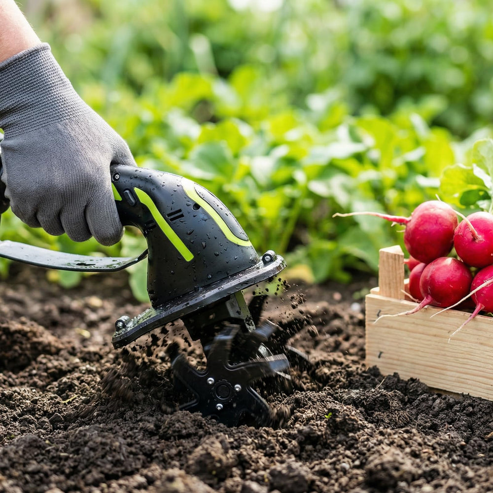 Gardtech detalle de las cuatro fresas 65Mn mostrando durabilidad y corte