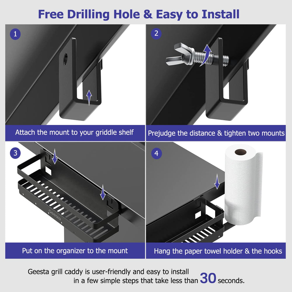 Geesta instalado en griddle 28" mostrando orden y conveniencia