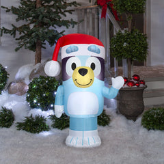 Gemmy Bluey detalle de tela resistente realzando durabilidad