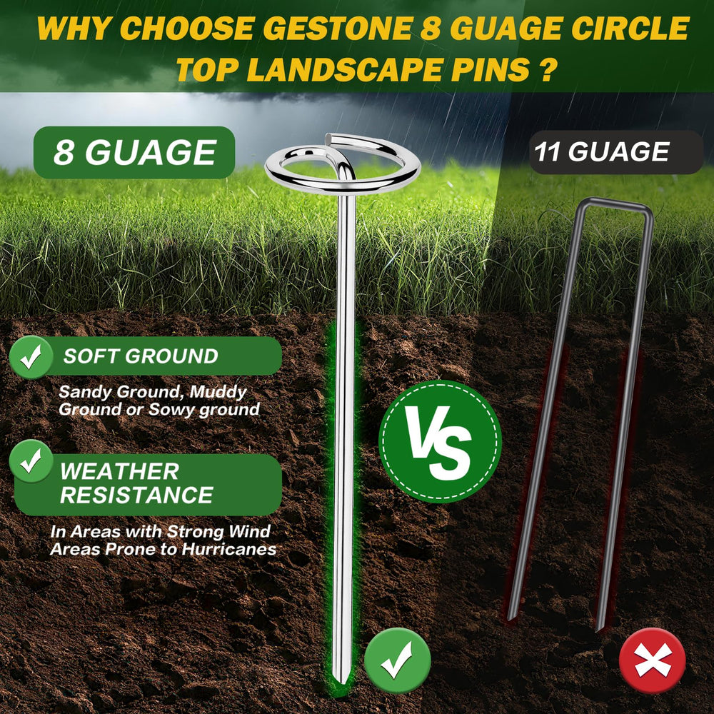 GESTONE estacas sujetando lona exterior contra viento y lluvia