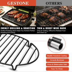 GESTONE rejilla con pavo asado en uso, dorado uniforme y jugos separados