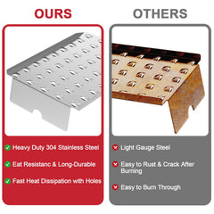 GLOWYE bandeja instalada en parrilla Camp Chef 24 para mejor gestión de grasa