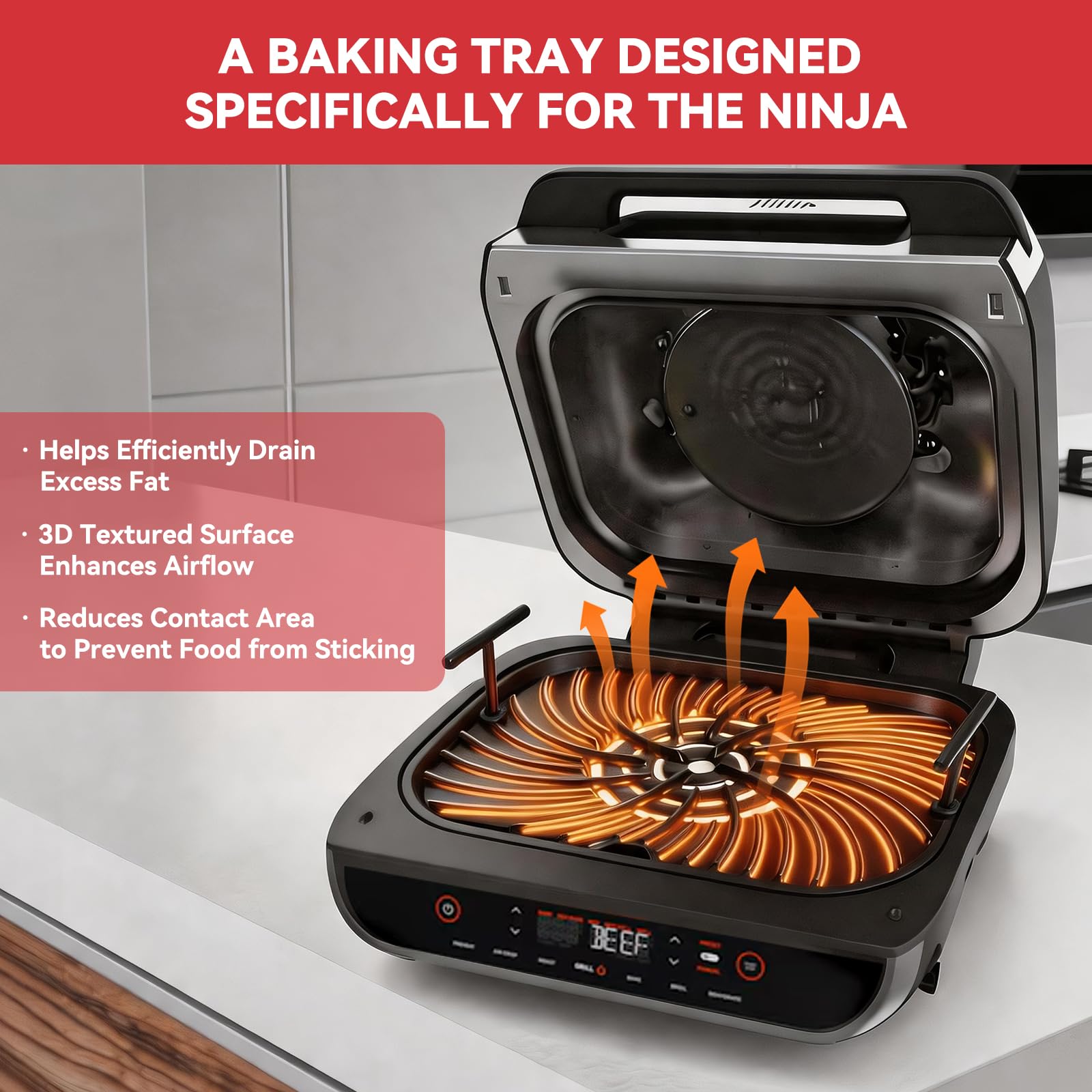 GLOWYE mango para extraer parrilla con seguridad y manejo cómodo