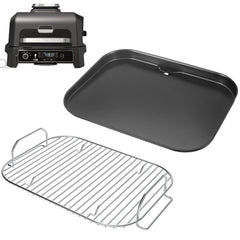 GLOWYE plancha frontal para Ninja Woodfire mostrando ajuste y limpieza mejorada