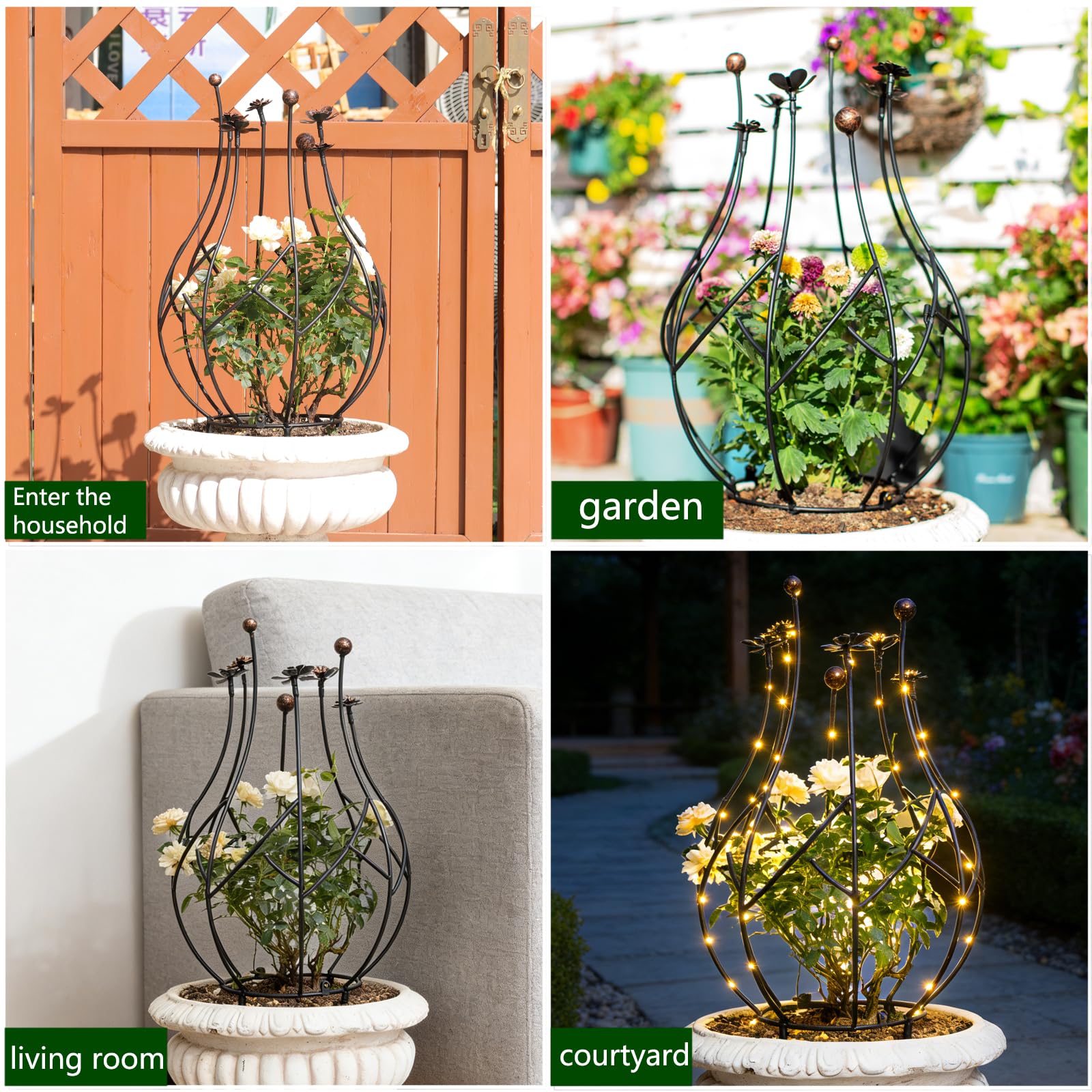 GOOOXIM en balcón ambientado para realzar plantas y decoración exterior