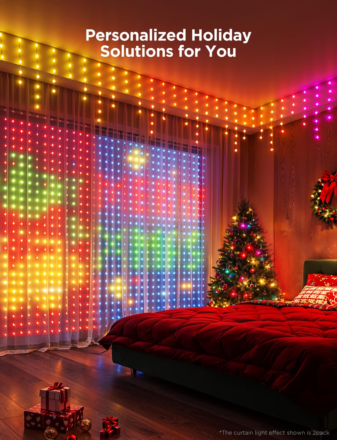 Govee cortina LED primer plano de luces, detalle nítido para decoración