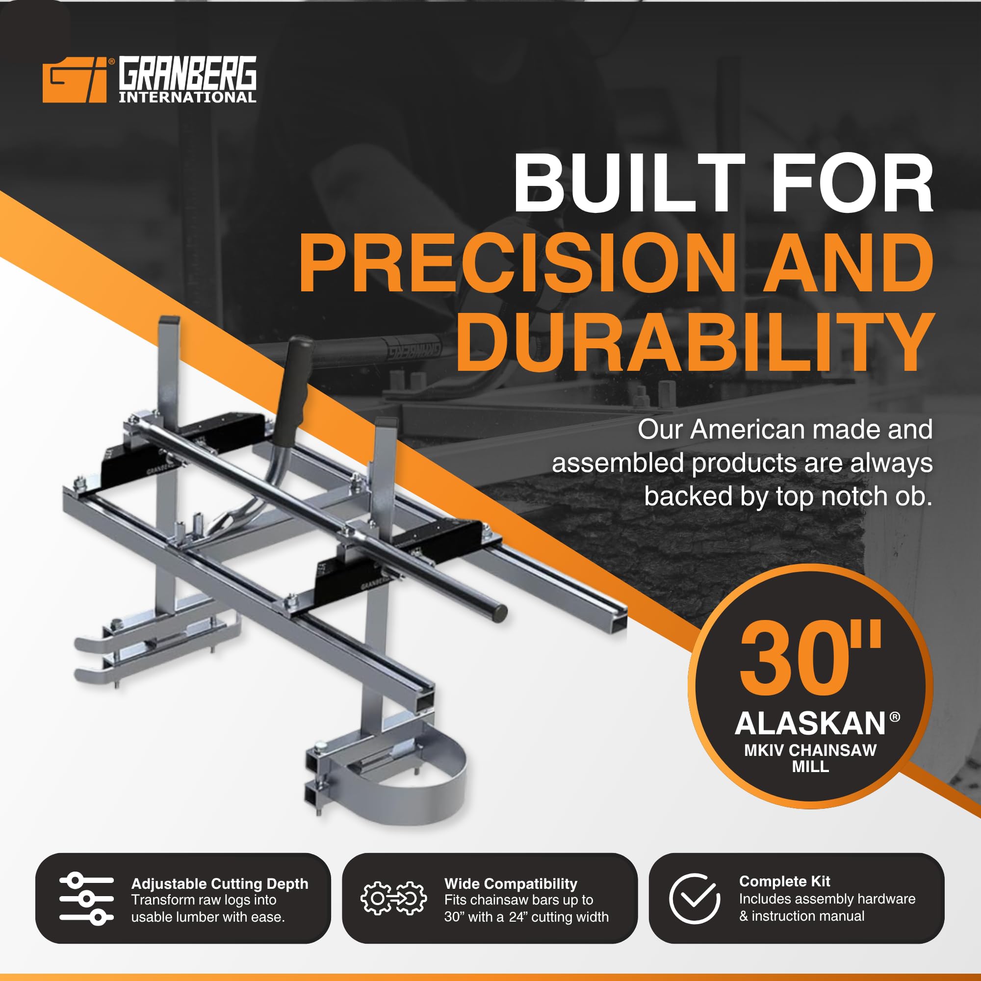 Granberg G778-30 primer plano del perfil de aluminio resistente