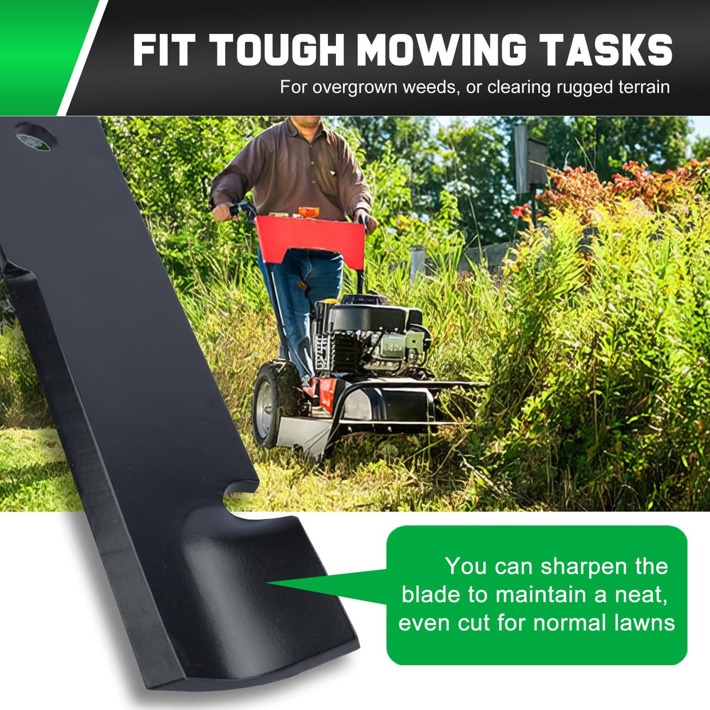 Grasscool cuchilla junto a regla para mostrar dimensiones precisas de 54"
