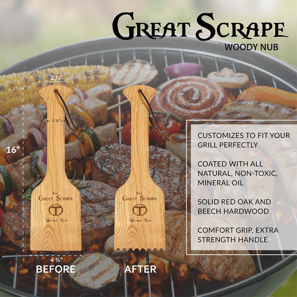 The Great Scrape Woody Nub primer plano del acabado en aceite alimentario