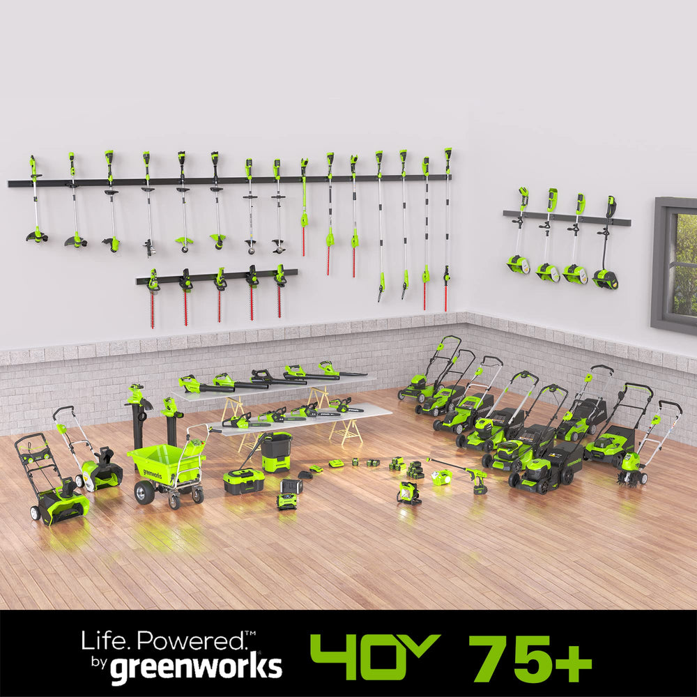 Greenworks agarre y controles con dial de velocidad ergonómico