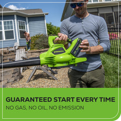 Greenworks detalle del motor brushless, mayor durabilidad y menor ruido