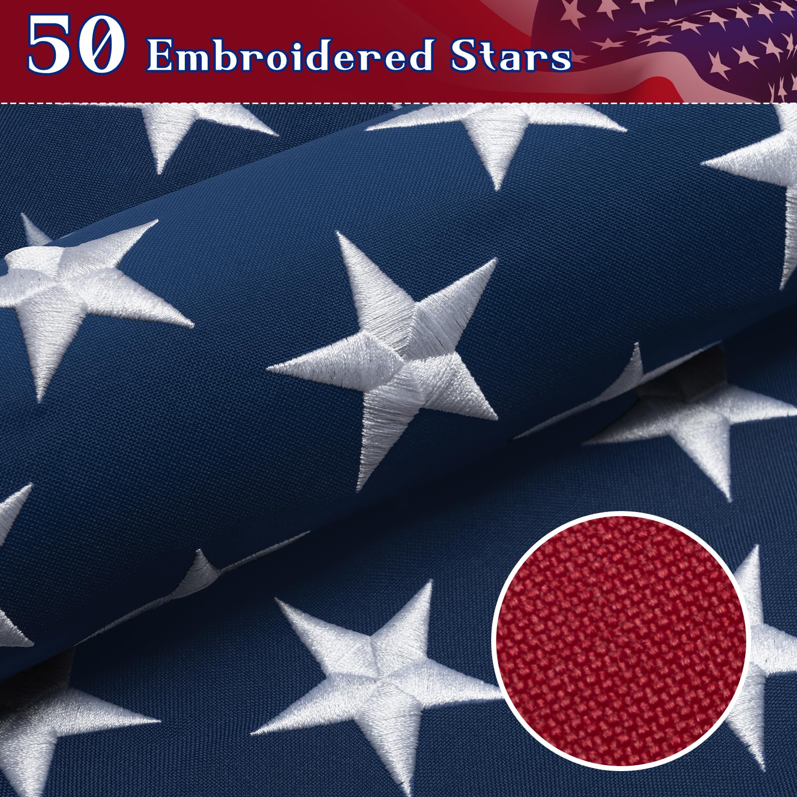 GYaozii detalle estrellas bordadas, acabado duradero y definido