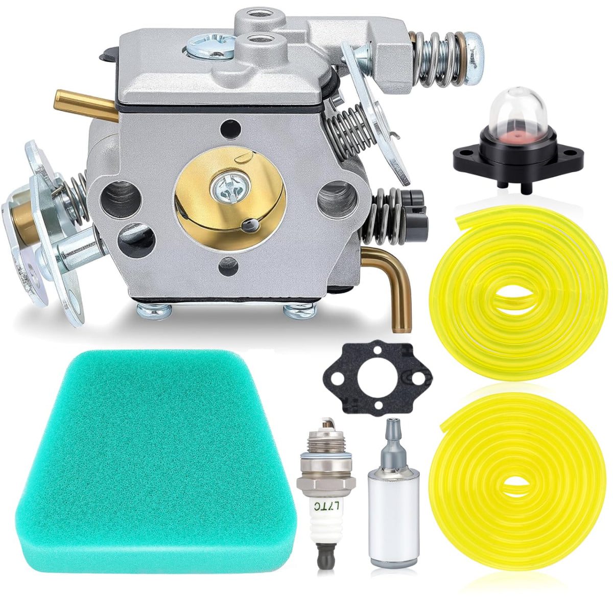 Harbot carburador frontal mostrando entradas y salidas, compatibilidad inmediata