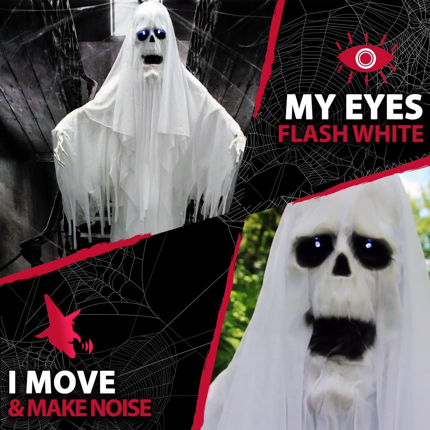 Haunted Hill Farm boca móvil sincronizada con frases espeluznantes