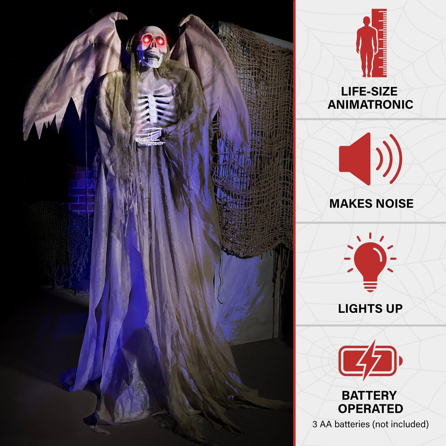 Haunted Hill Farm ojos LED rojos close-up para impacto nocturno