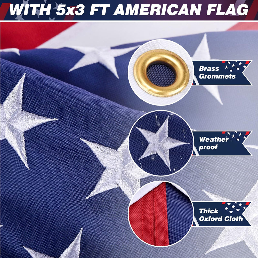 HAYOHRT bandera 3x5 con estrellas bordadas y colores duraderos