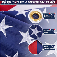 HAYOHRT bandera 3x5 con estrellas bordadas y colores duraderos