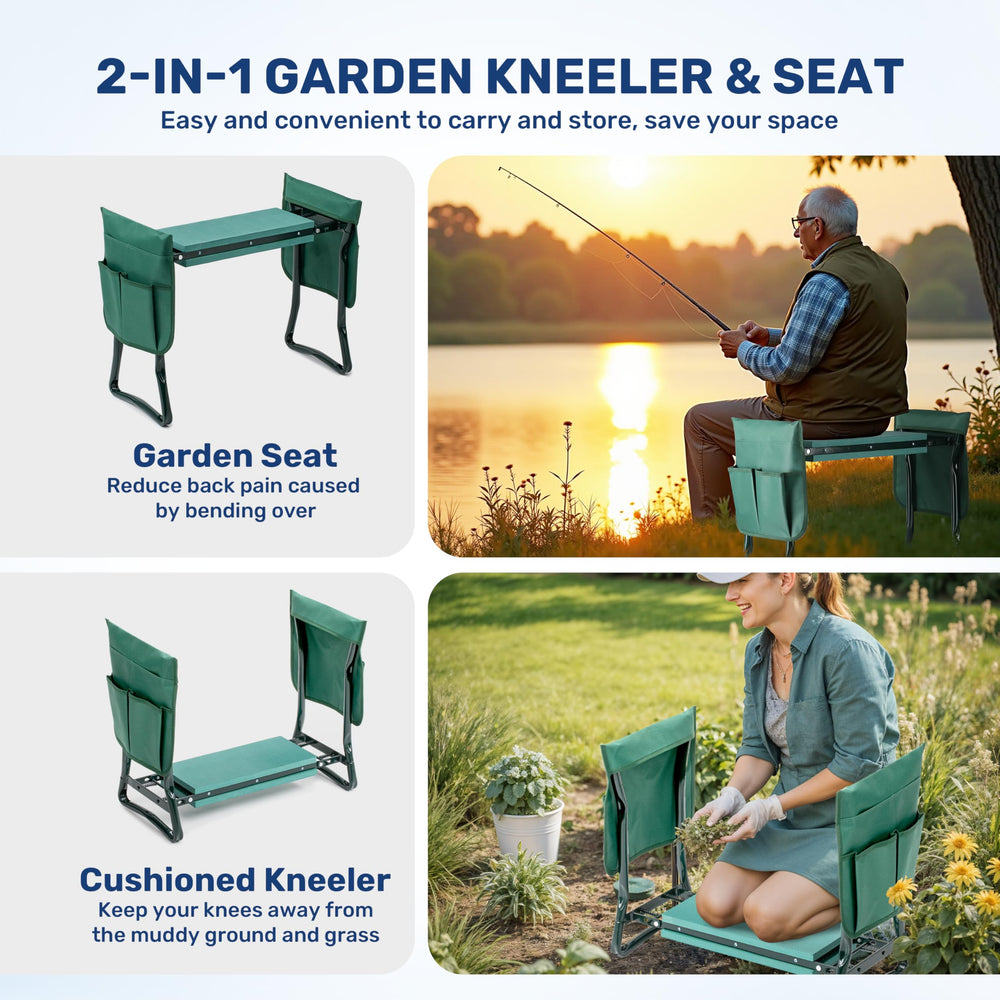 HealSmart asiento plegado compacto listo para guardar y transportar fácilmente