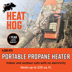 Heat Hog primer plano de la placa curva que amplía cobertura y calienta más gente