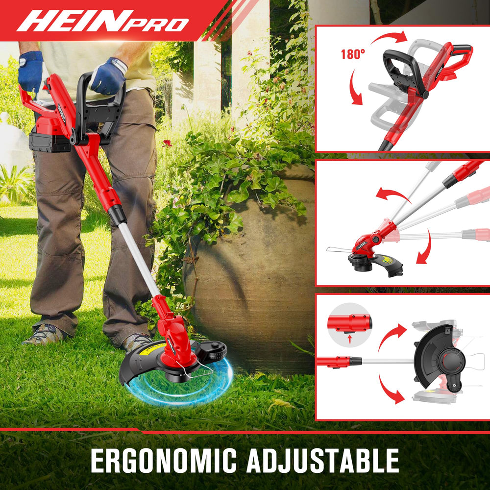 HEINPRO en jardín real realizando corte y acabado para césped cuidado