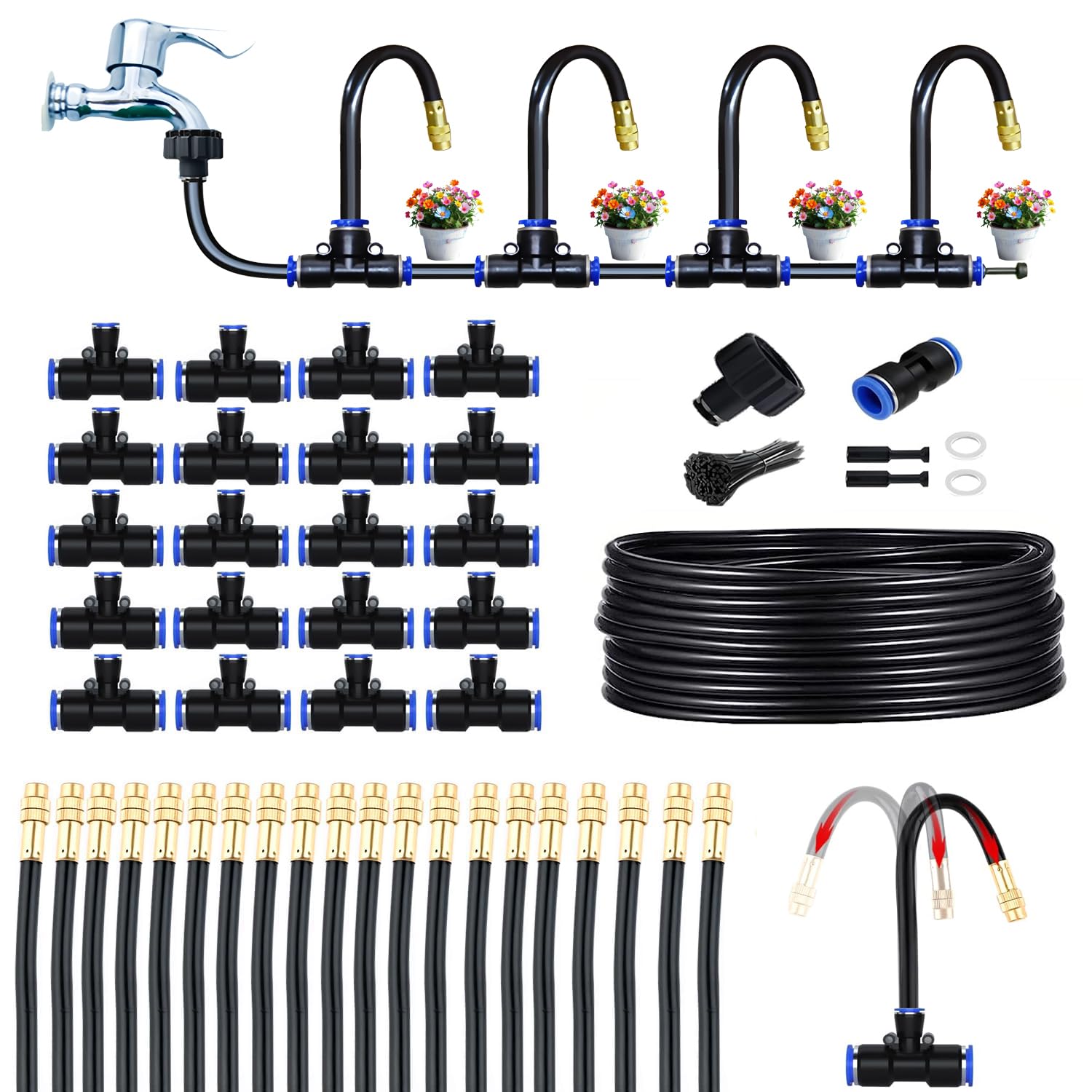 Heyxire paquete completo del kit con manguera y boquillas, montaje rápido