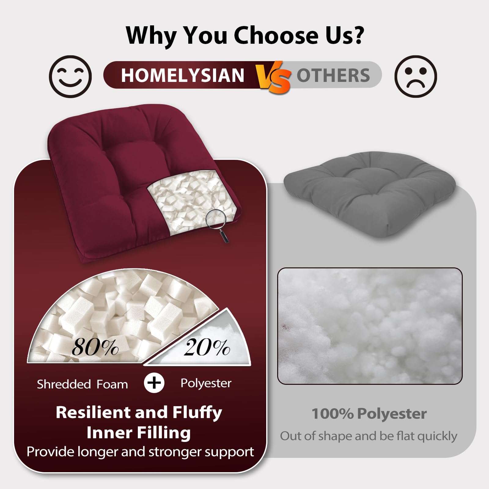 HOMELYSIAN cojines colocados en silla de mimbre, confort inmediato