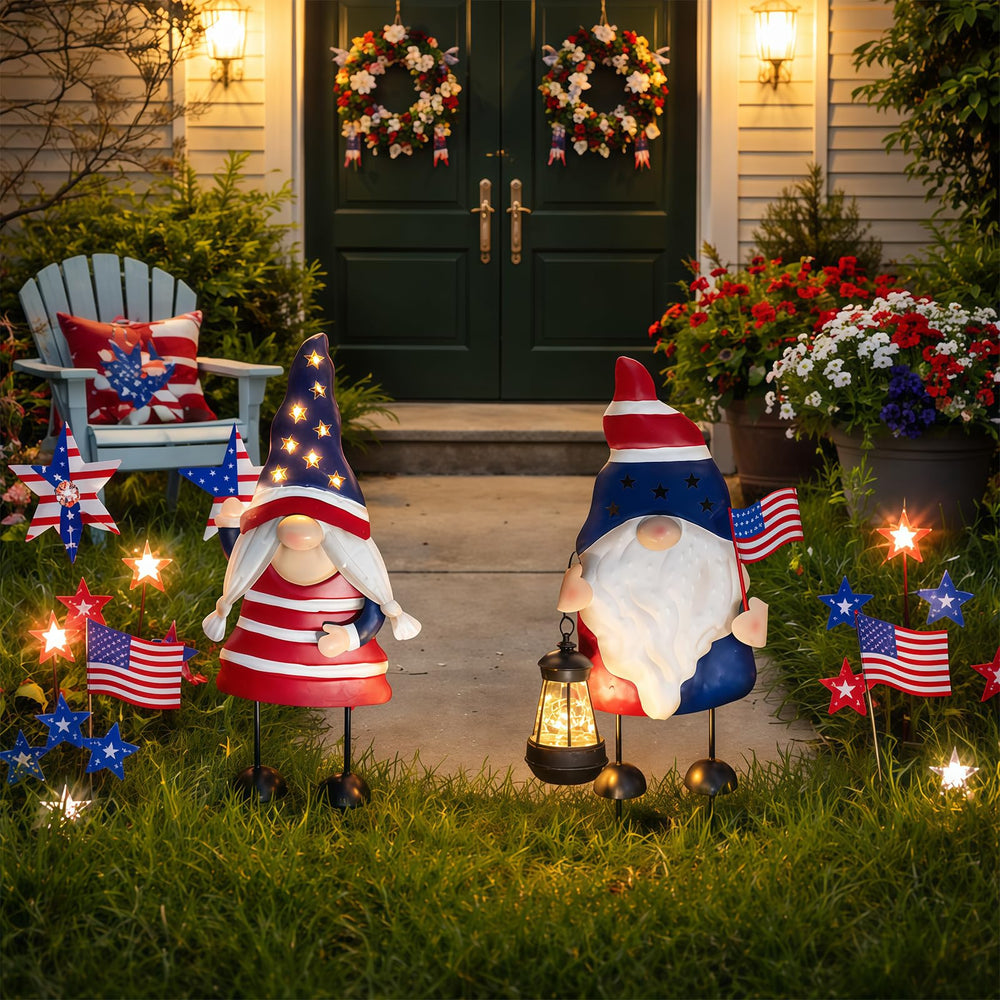 HONGLAND gnome en maceta para comparar escala y colocación en jardín