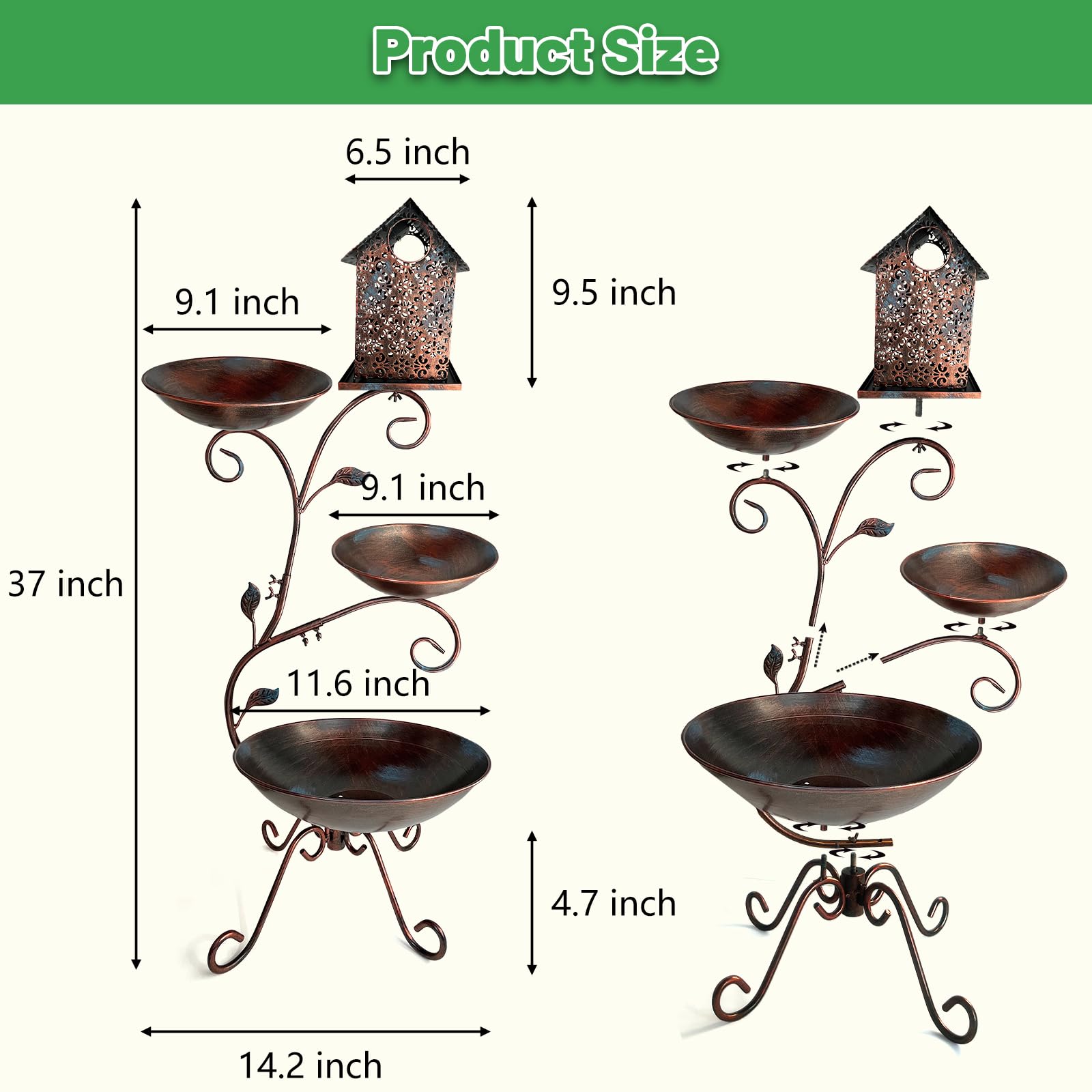 HONGLAND macetas desmontables con plantas para atraer aves