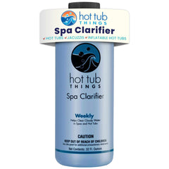 Hot Tub Things botella 32 oz vista frontal con etiqueta clara
