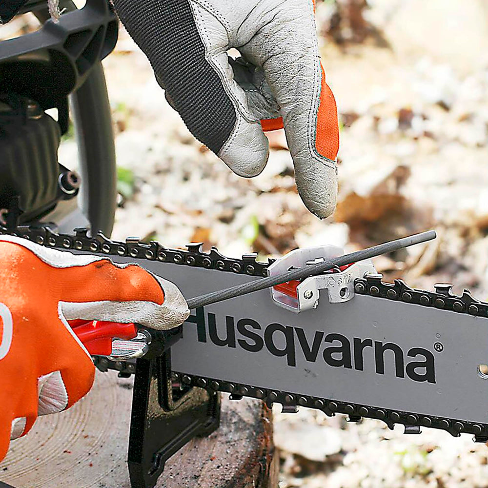 Husqvarna comparación de tamaño con cadena para verificar compatibilidad