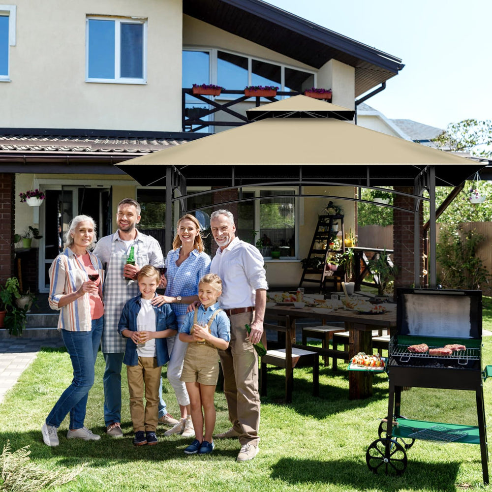 Iheqard gazebo con cubierta en jardín ideal para barbacoas