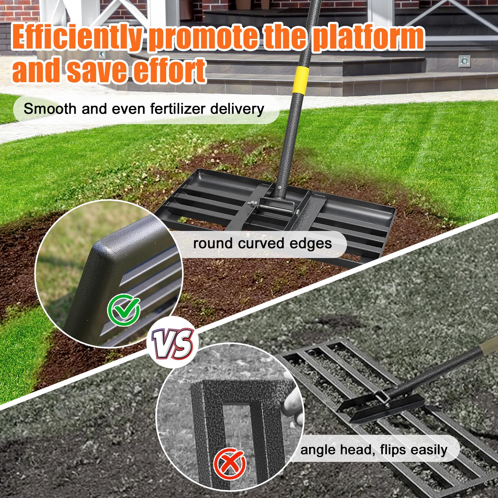 Ihomepark detalle de la cabeza plana que nivela tierra uniformemente