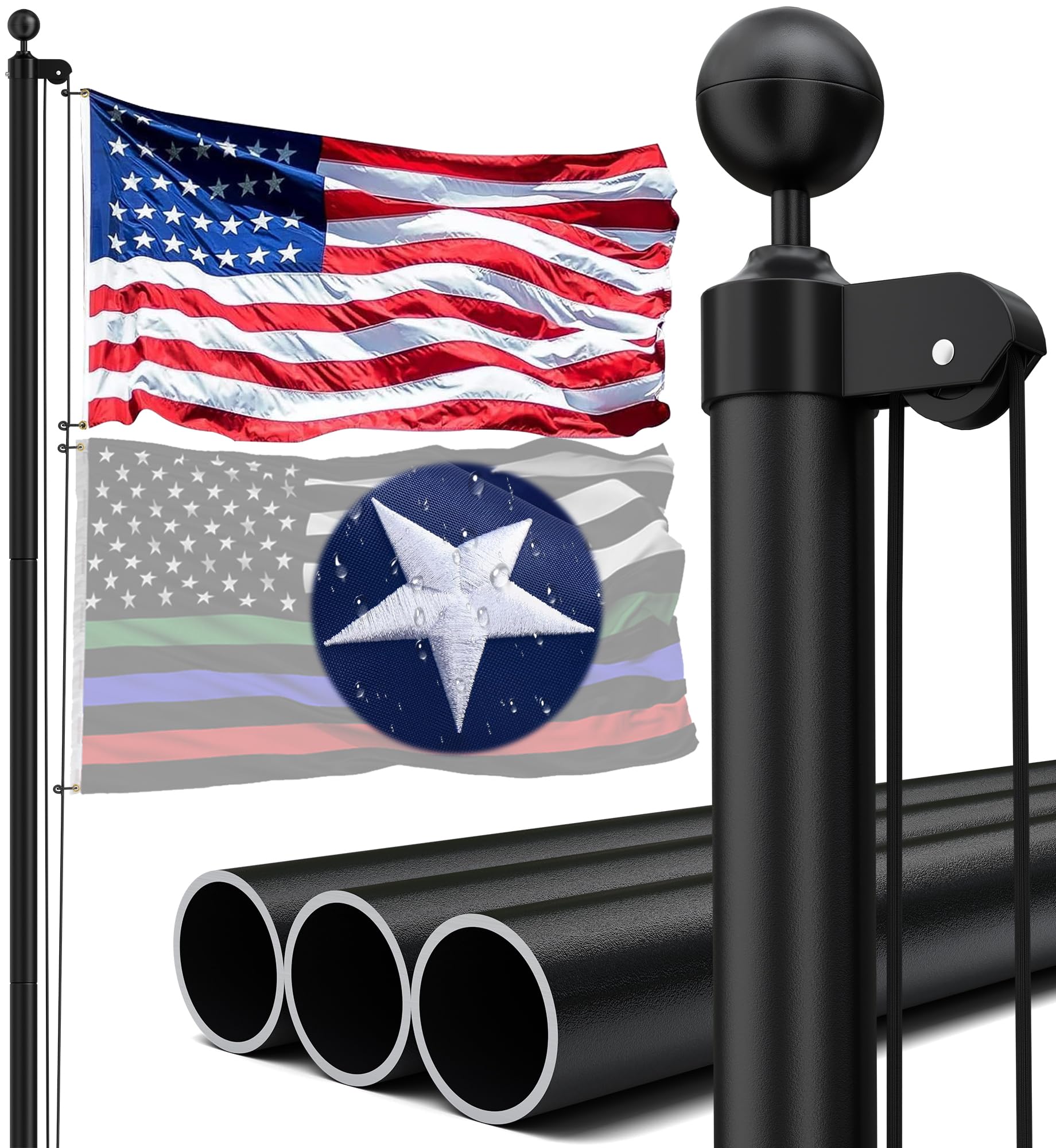 IIOPE mástil frontal con bandera mostrando estabilidad exterior