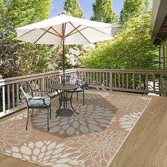 Ileading alfombra en patio bajo mesa y sillas mejora ambiente