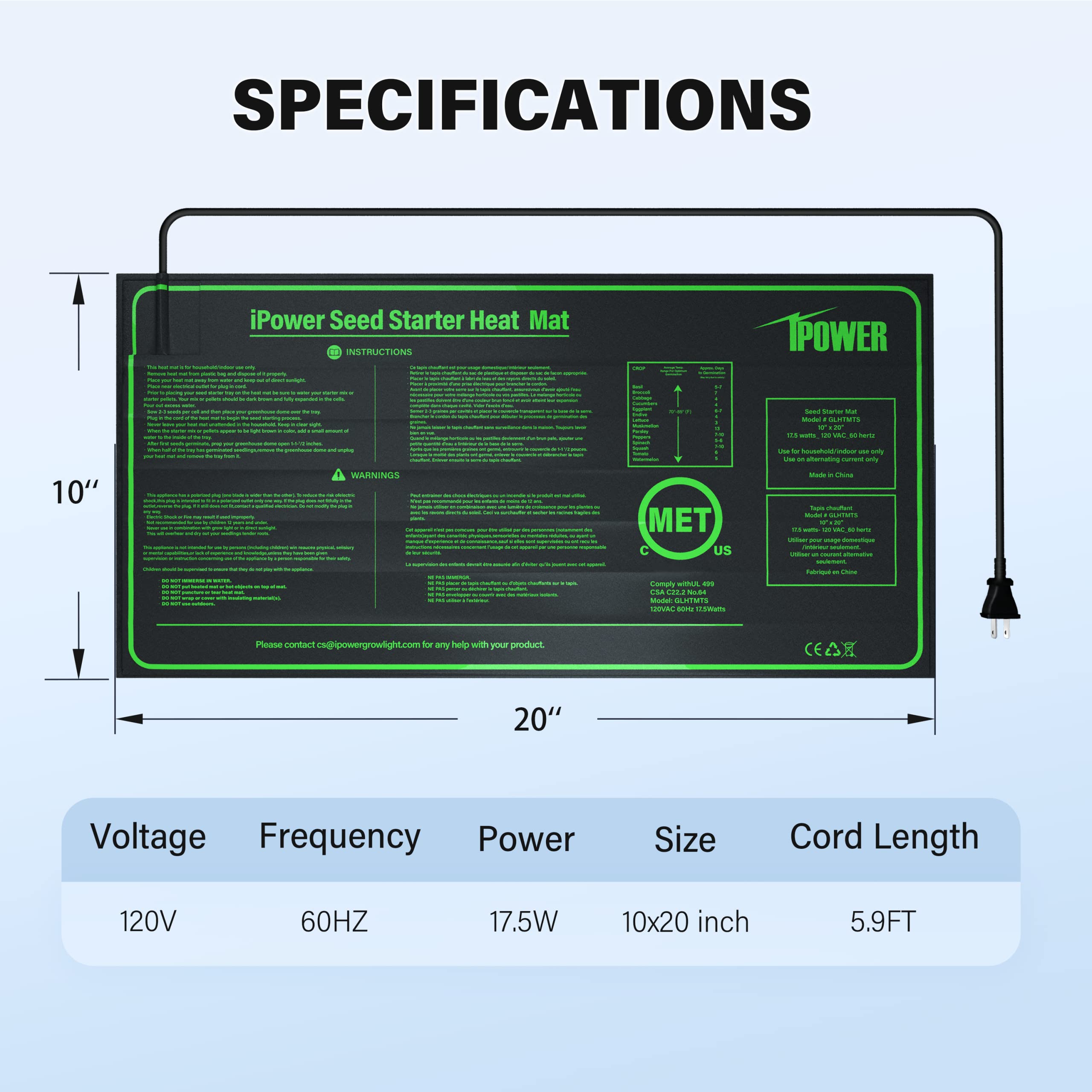 iPower detalle de la textura impermeable que facilita limpieza