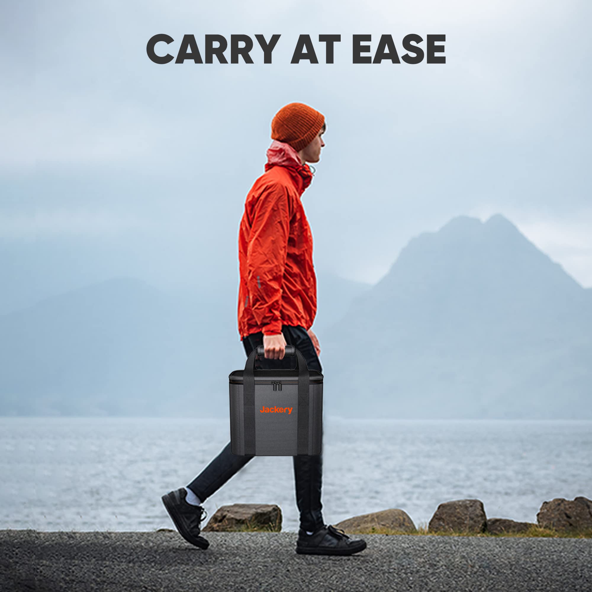 Jackery cierre y asas reforzadas para transporte cómodo y resistente