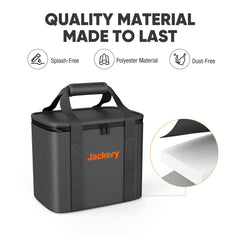 Jackery funda en uso dentro de un coche para viajes y acampada