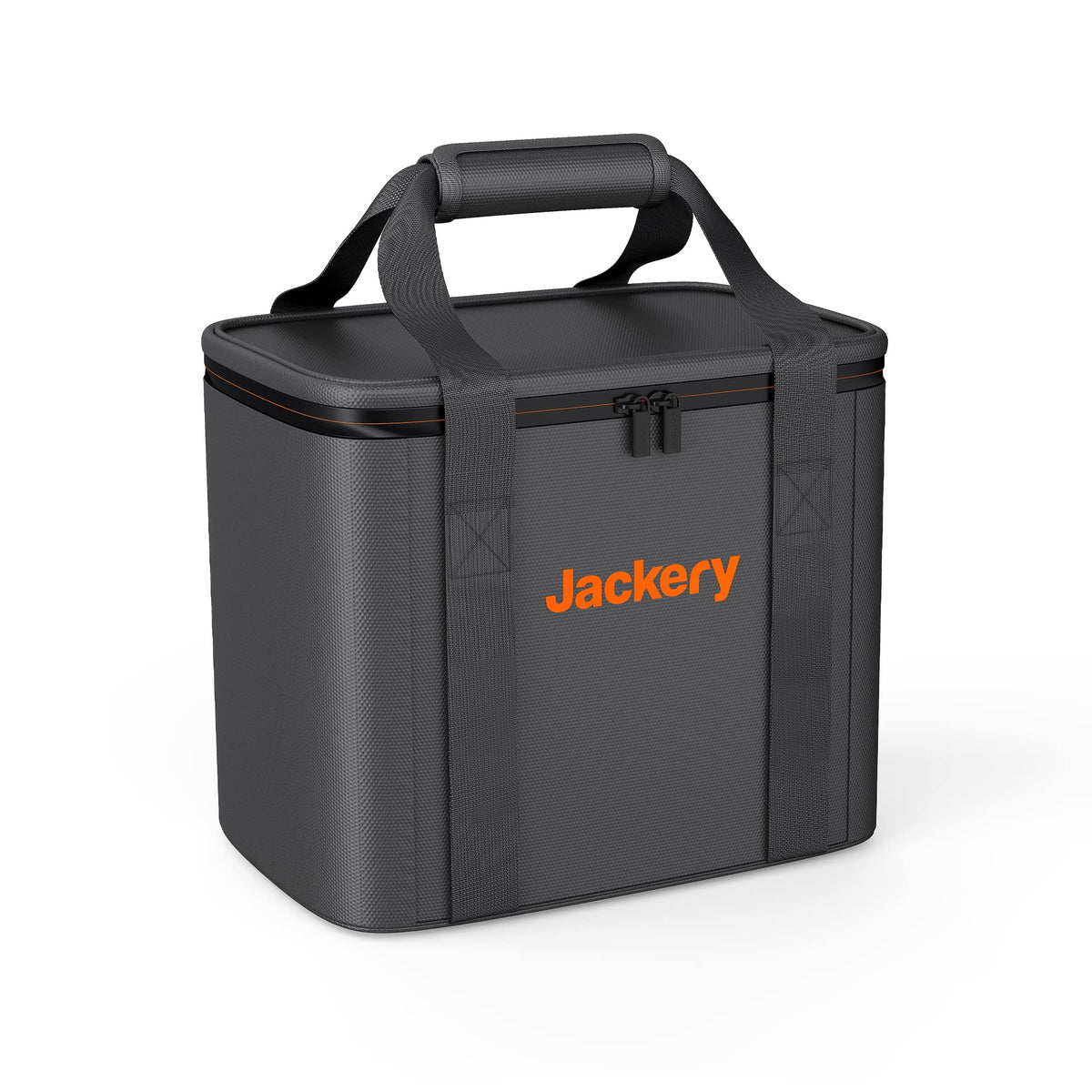 Jackery funda frontal mostrando la bolsa cerrada y fácil transporte
