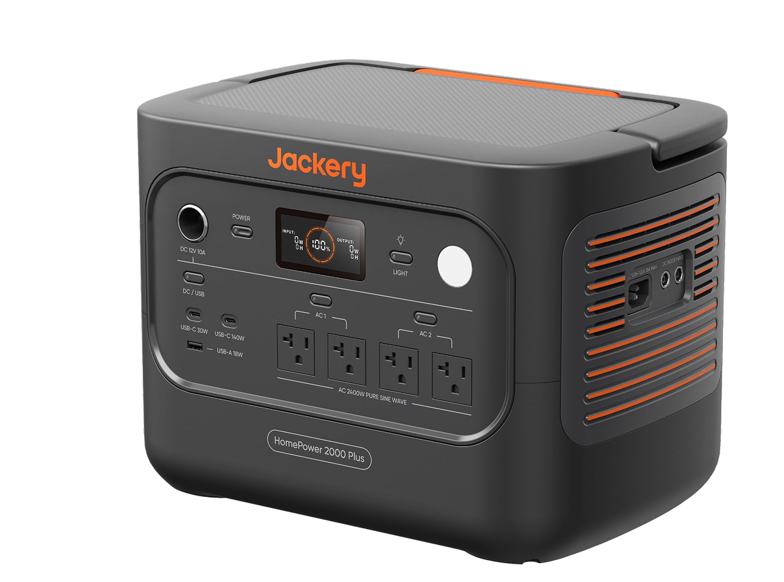 Jackery HomePower 2000 Plus v2 vista frontal y manejo fácil