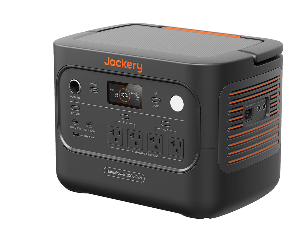 Jackery HomePower 2000 Plus v2 vista frontal y manejo fácil