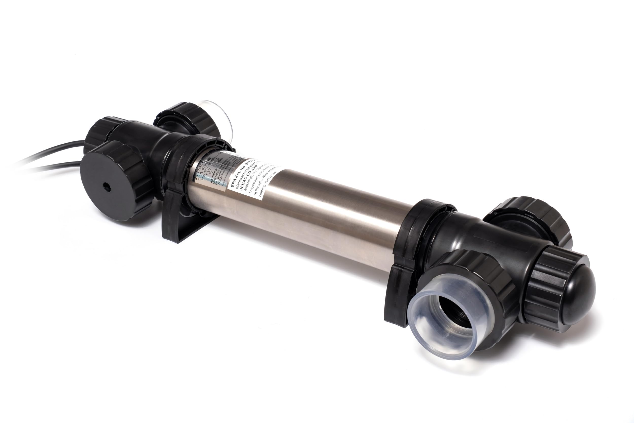 Jebao STU-55 detalle de acero inoxidable que garantiza durabilidad contra intemperie
