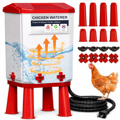 JELSVOP bebedero frontal rojo, mantiene agua líquida y accesible