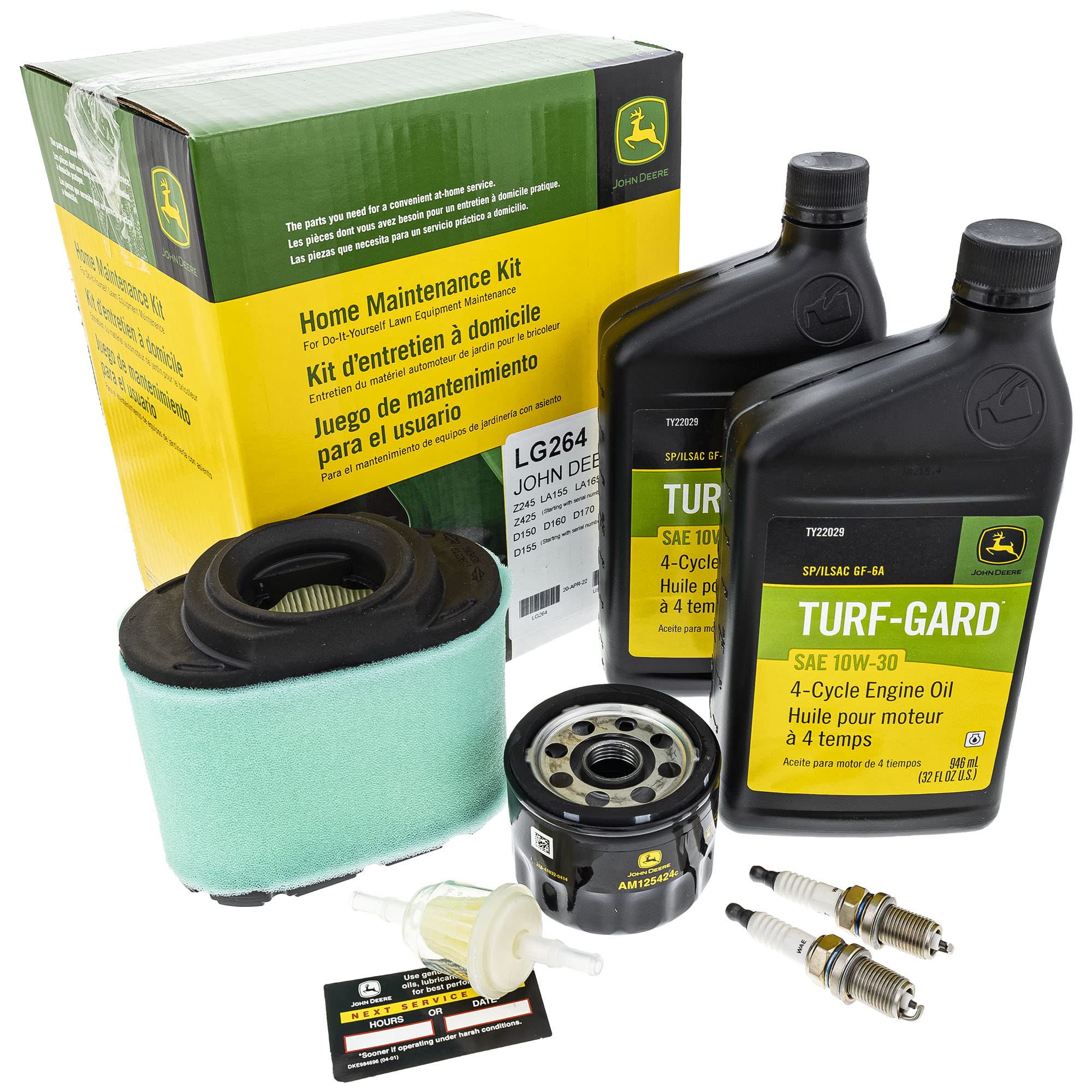 John Deere paquete LG264 frontal mostrando todos los componentes y conveniencia