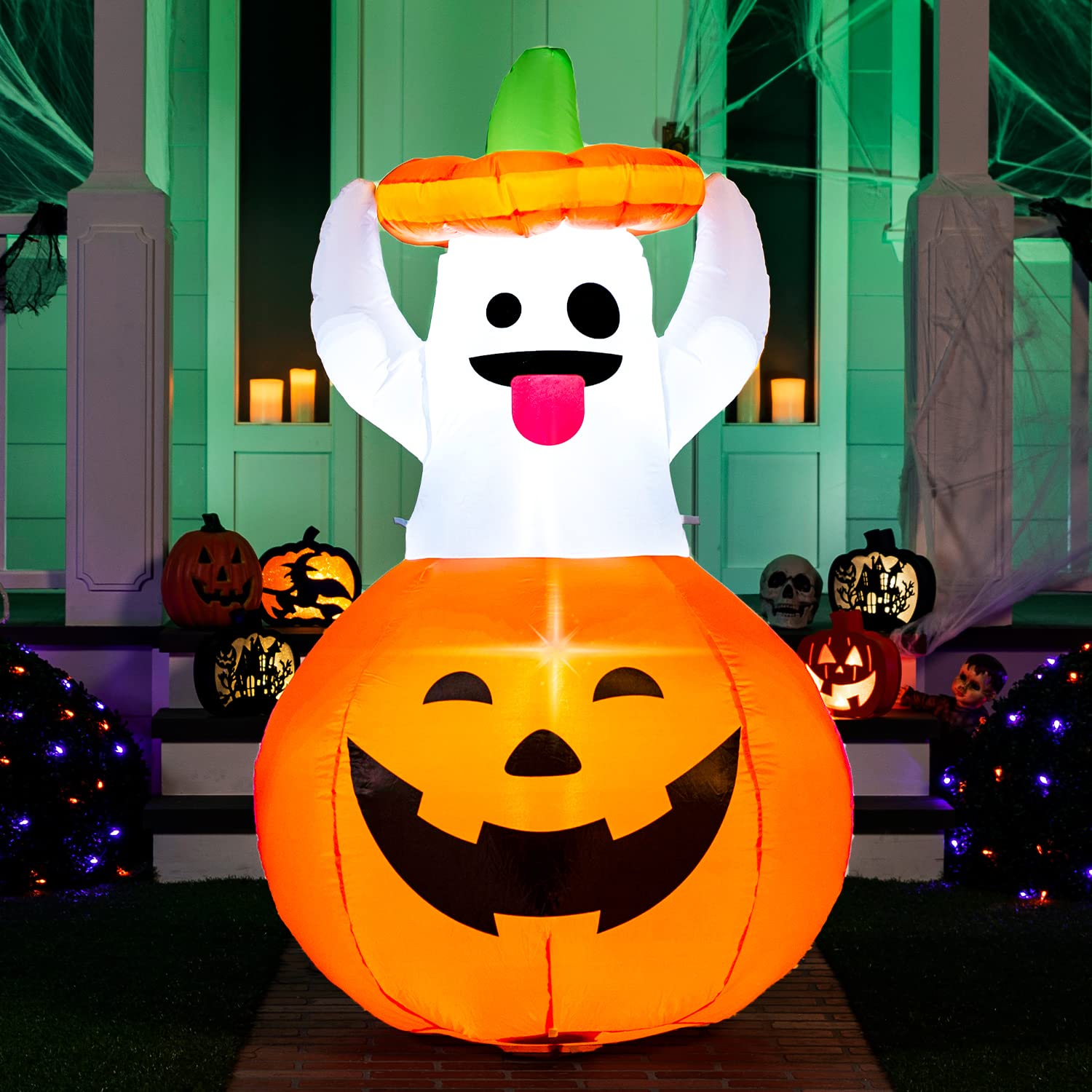 Joiedomi fantasma inflable frontal mostrando diseño y atractivo exterior