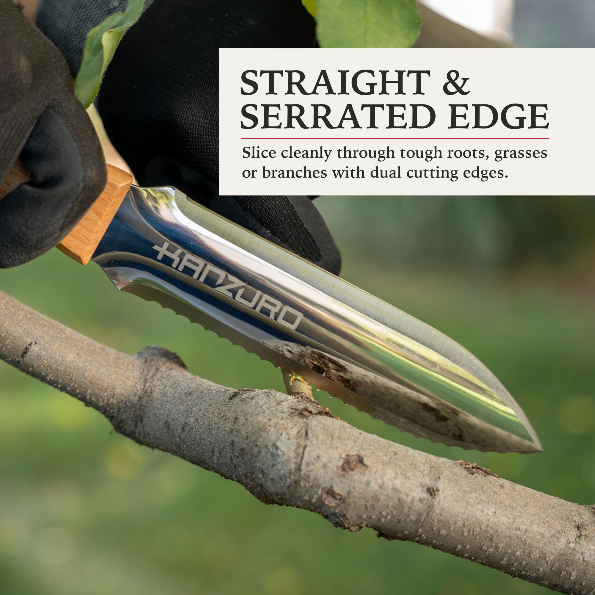 Kanzuro mango de madera ergonómico para agarre cómodo