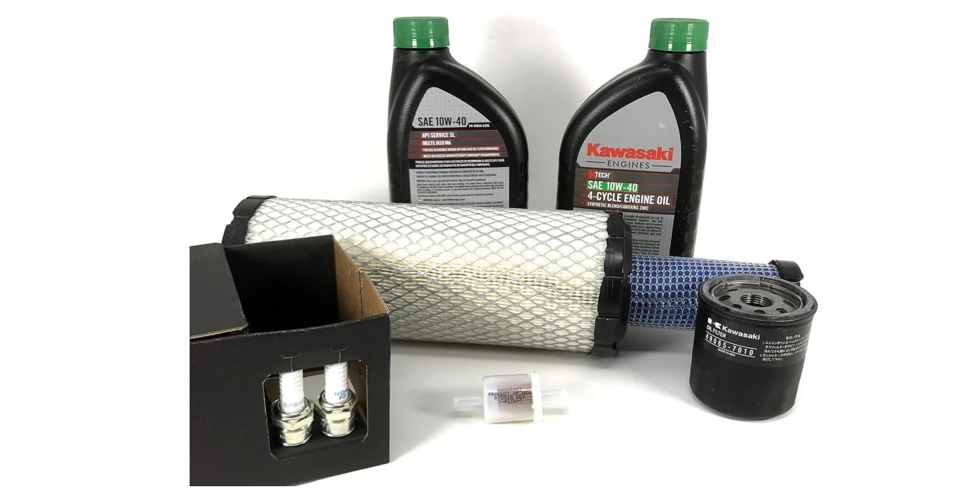 Botellas de aceite Kawasaki K‑Tech 10W40, protección del motor y viscosidad recomendada