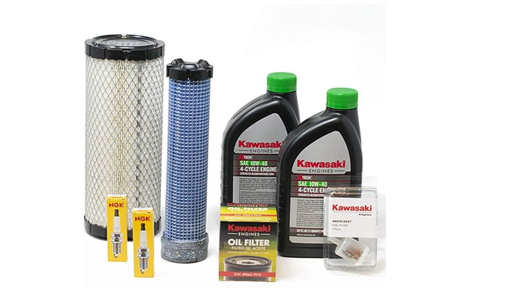 Kawasaki kit frontal mostrando todas las piezas para mantenimiento, garantía de compatibilidad