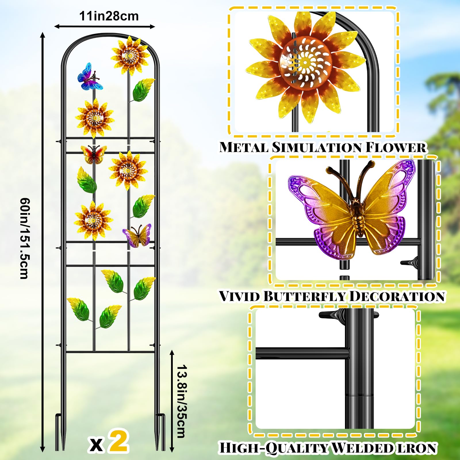 KHayRovies detalle de mariposa y hojas que embellecen el jardín