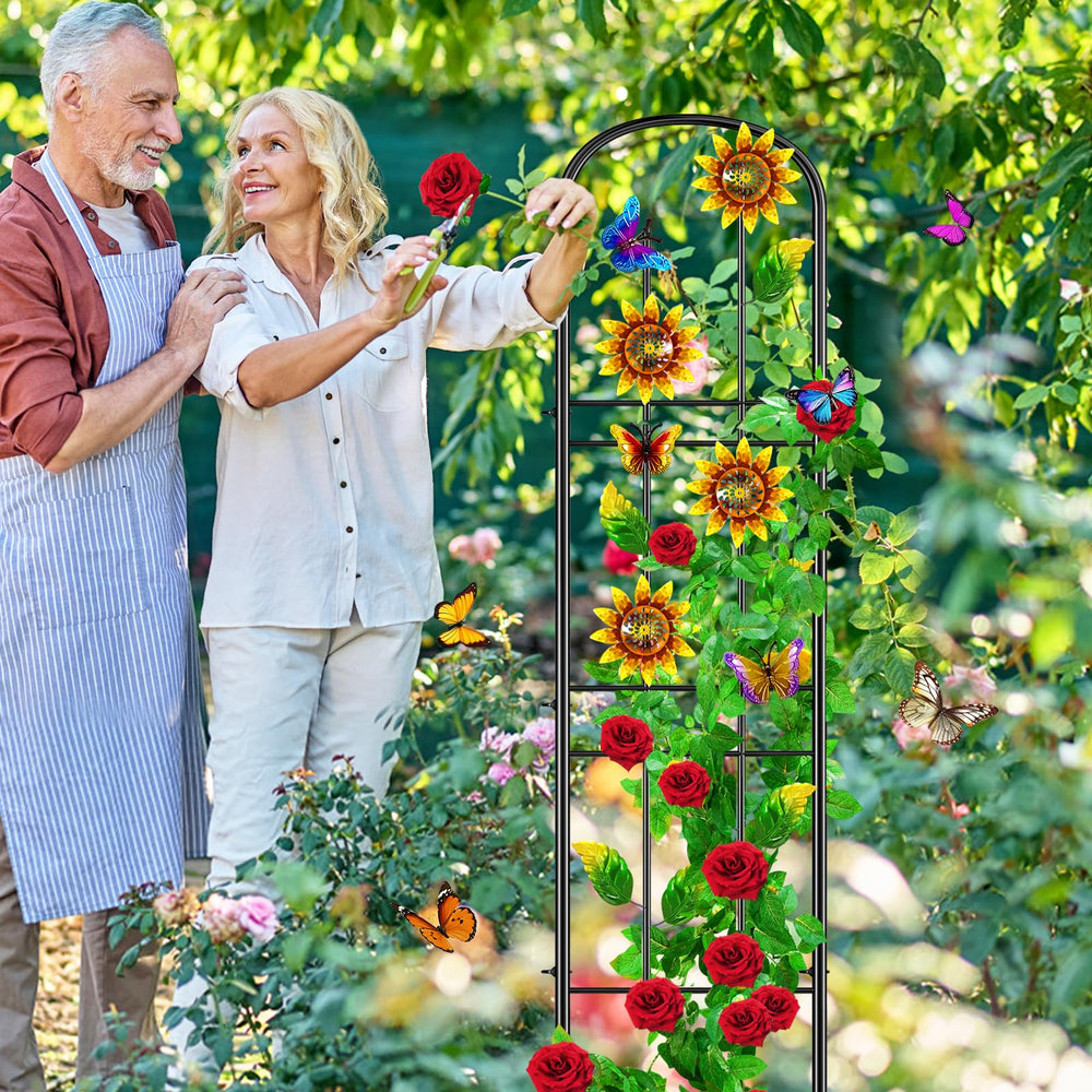 KHayRovies enrejado soportando rosas, realza flores y estructura